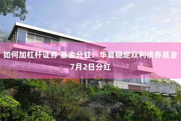 如何加杠杆证券 基金分红：华夏稳定双利债券基金7月2日分红