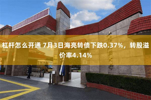 杠杆怎么开通 7月3日海亮转债下跌0.37%，转股溢价率4.14%